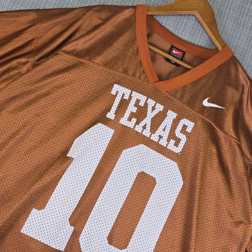 Texas Longhorns Nike Jersey Mens XL Burnt Orange Vintage Y2K Mesh Football 10 UT